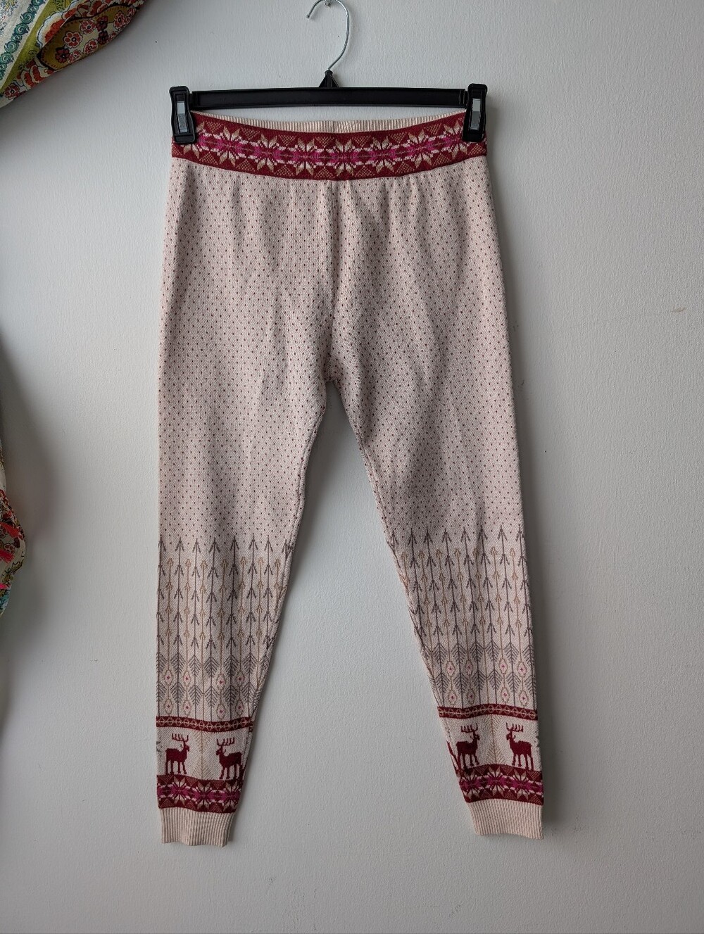 Free People Falala Reindeer Sweater Knit Leggings